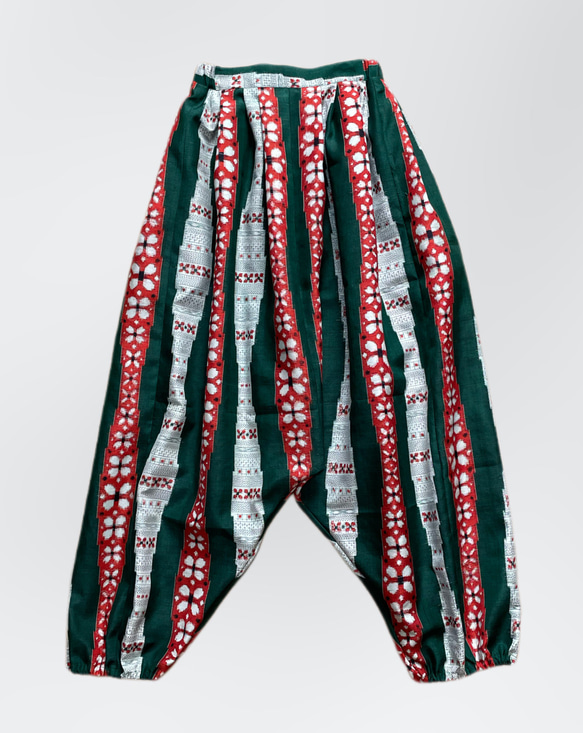 ［SALE］着物リメイク紬のゆったりサルエルパンツ 5枚目の画像