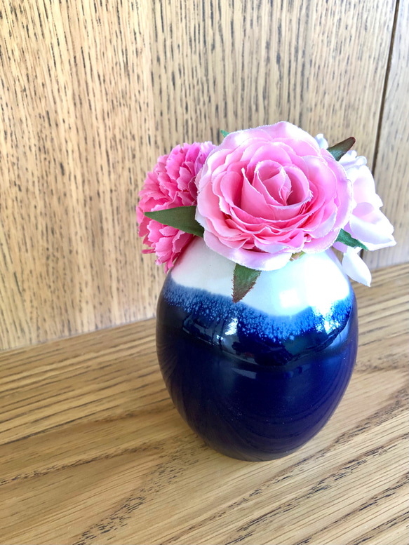 青釉掛分花瓶 4枚目の画像