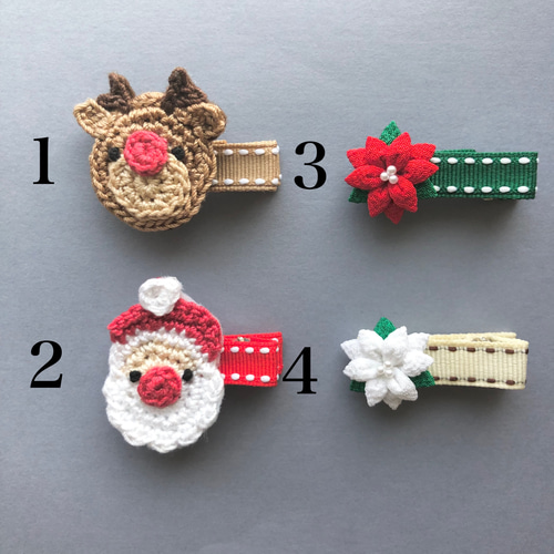 ヘアゴム クリスマス リボン ベビーヘアクリップ サンタ トナカイ 送料