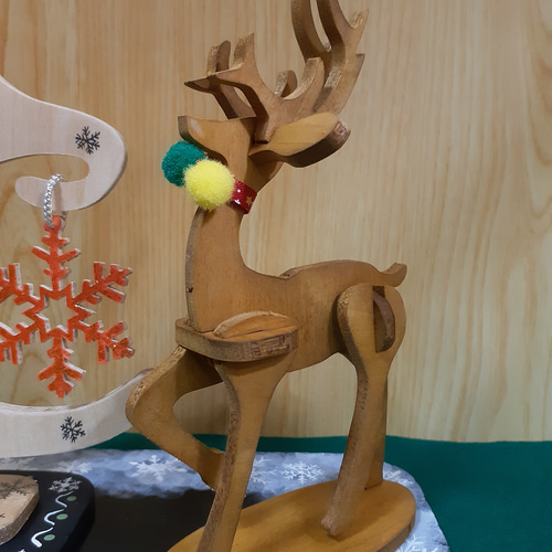 Xmasツリーとトナカイ(木工アート) その他置物 makochin 通販 14947885