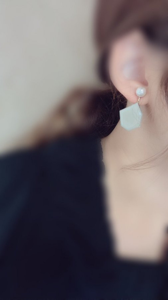 KAKERA pearl pierce/earring Ⅱ(Beige) 2枚目の画像