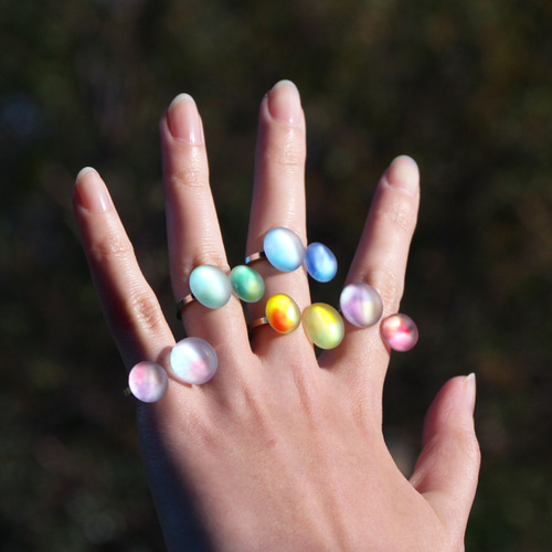 オリジナル・シーグラス・リング (2個タイプ) ♯1 指輪・リング