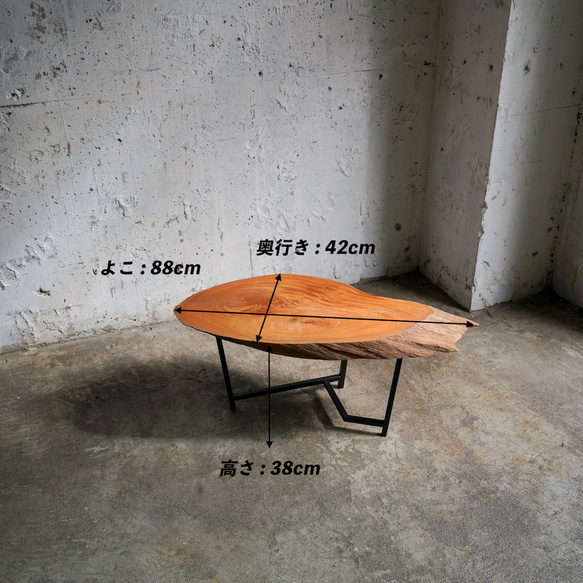 欅の古木 輪切りの分厚い一枚板 ローテーブル 11枚目の画像