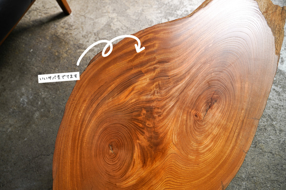 欅の古木 輪切りの分厚い一枚板 ローテーブル 4枚目の画像