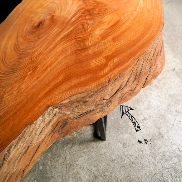 欅の古木 輪切りの分厚い一枚板 ローテーブル 6枚目の画像