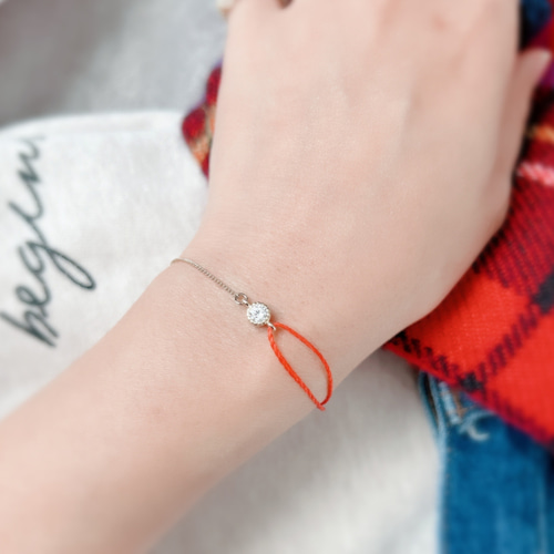 チェーン×ワックスコードブレスレット☆アンクレット変更可/イニシャル