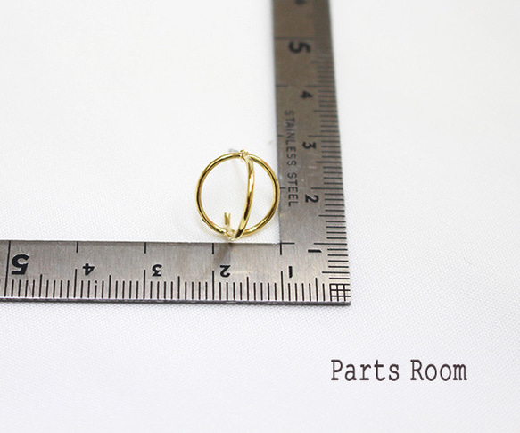 [4 件] 精緻十字環耳環 [金色] [鈦柱/無扣] -mt-3813 第4張的照片