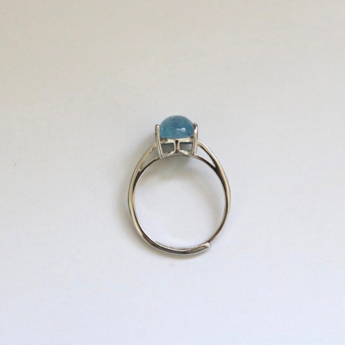 一点もの・Silver925）宝石質アクアマリンのシルバーリング（10