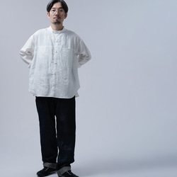 【wafu】リネンシャツ ハートをわしづかみの 洗練されしシャツ /白色 t021i-wht1 6枚目の画像