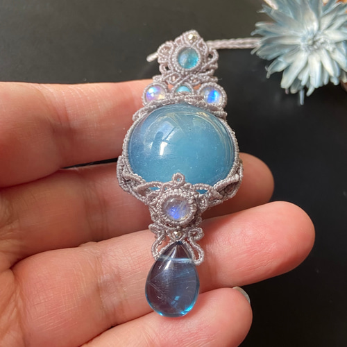 アクアマリン(ソフィア)×アパタイト×3種類のムーンストーン×ブルー