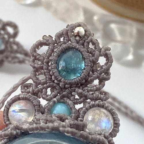 アクアマリン(ソフィア)×アパタイト×3種類のムーンストーン×ブルー