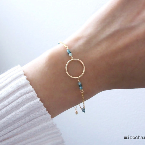 14Kgf} 希少グランディディエライト＊リングブレスレット -ブルー