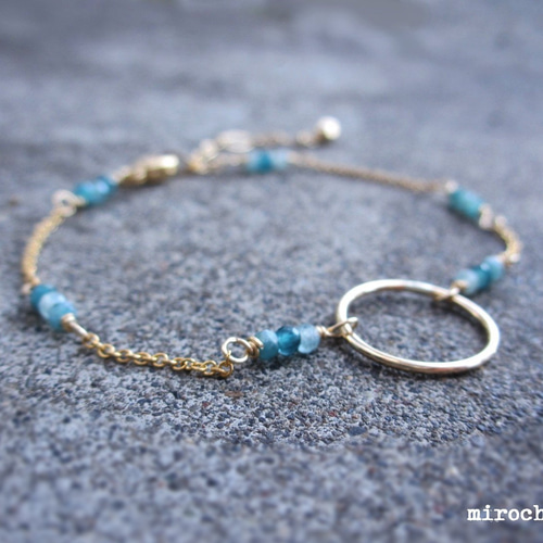 14Kgf} 希少グランディディエライト＊リングブレスレット -ブルー