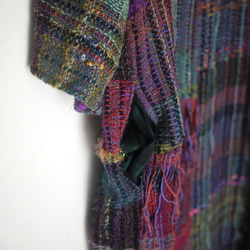 [Handwoven] Colorful Long Coat with Saori Weaving 第7張的照片