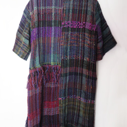 [Handwoven] Colorful Long Coat with Saori Weaving 第3張的照片