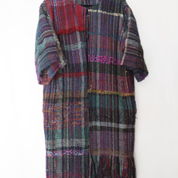 [Handwoven] Colorful Long Coat with Saori Weaving 第2張的照片