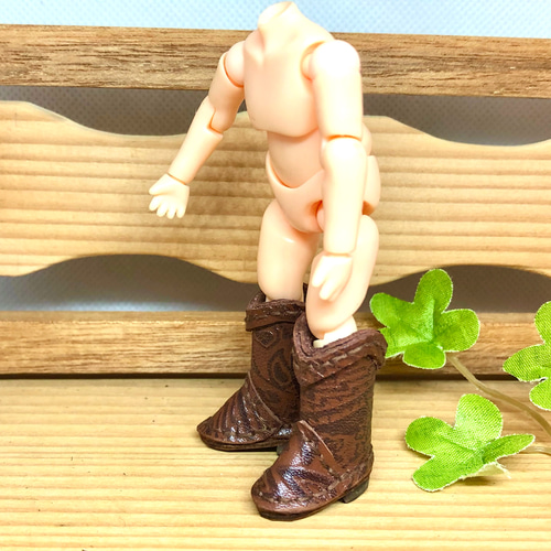 森き ペイズリー型押しウエスタンブーツ miniature boots. その他置物