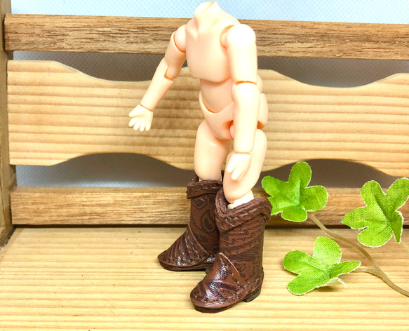 森き　ペイズリー型押しウエスタンブーツ　miniature boots. 5枚目の画像