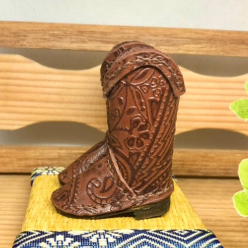 森き ペイズリー型押しウエスタンブーツ miniature boots