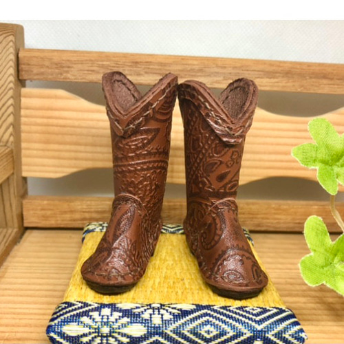 Tenoras　チャッカブーツ　ペイズリー型押し　27㎝　本革　日本製 森き ペイズリー型押しウエスタンブーツ miniature boots
