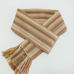 マロニエ色の手織り春マフラー　長さ164cm 6枚目の画像