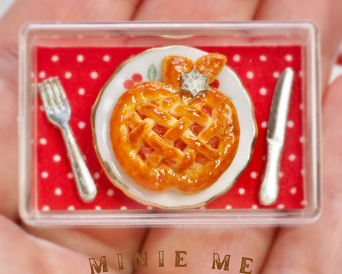 アップルパイ　ガラス細工　ミニチュア アップルパイ ガラス細工 ミニチュア アップルパイ ガラス細工