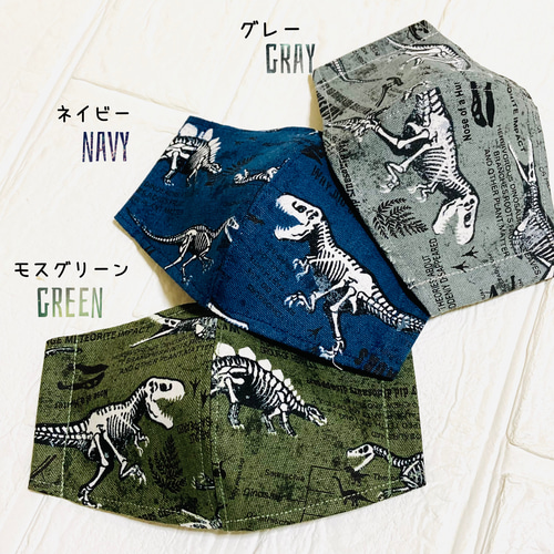 柄が選べる】恐竜マスク2枚セット！快適キッズマスク 子供用3