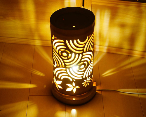 竹灯り・竹あかり・竹灯籠・竹灯篭・竹ランプ 両面彫り～～ 癒しの灯り