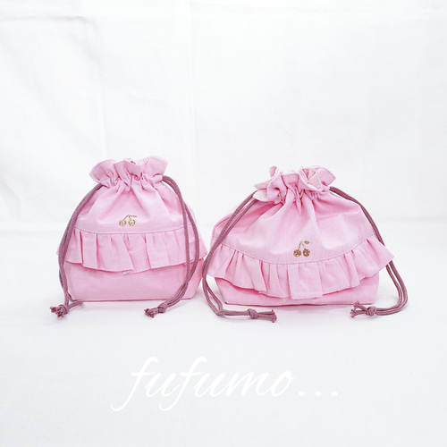 Sale】入園入学準備品5点セット＊ピンク無地 その他入園グッズ