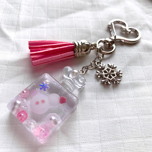 snowman＊香水ボトルキーホルダー PINK キーホルダー miasnow..y