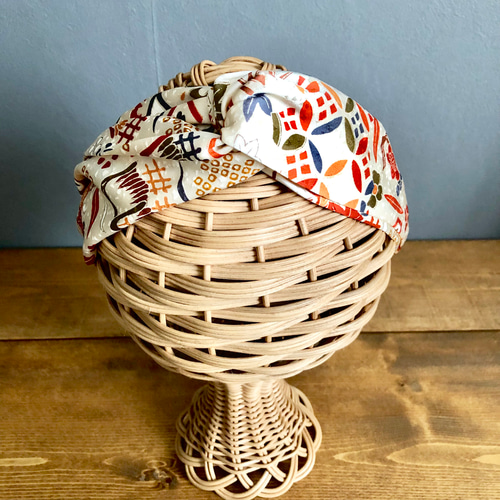 着物のヘアターバン クロスタイプ 晴れやか小紋 サスティナブル 柔らか