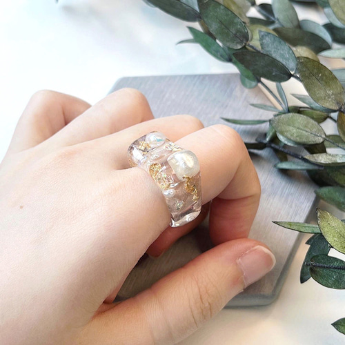 no.18 ハンドメイドレジンリング 指輪 リング ハンドメイド レジン