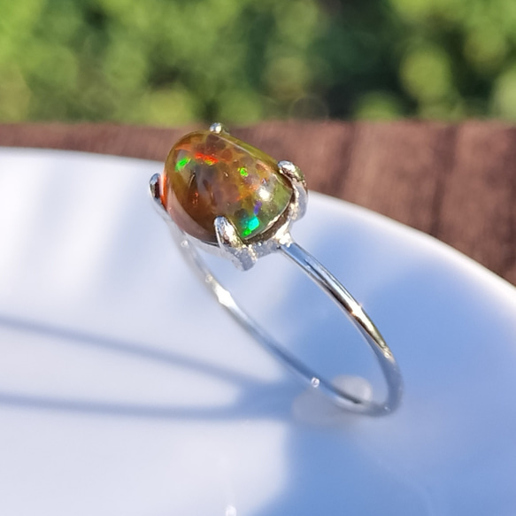 sale！ハニカムオパール【1.16ct】とダイヤの18金リング
