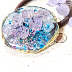 〈再販です!〉氷雨に濡れる紫陽花✣ウェーブリングヘアゴム 3枚目の画像