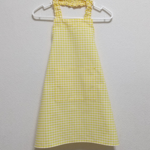 綿ポリ チェックⅠ 子供用エプロン 90～160cm【首回り・腰回りの紐選択