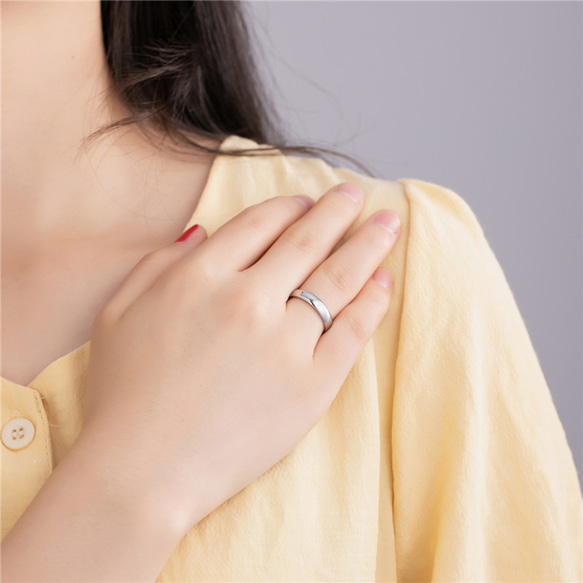 AOI Jewel リング 指輪 アクセサリー メンズ レディース ペアリング カップル 4mm 7枚目の画像