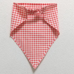綿ポリ チェック  色・サイズが選べる 子供用三角巾 ゴム紐付 6枚目の画像