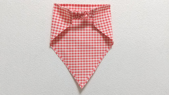 綿ポリ チェック  色・サイズが選べる 子供用三角巾 ゴム紐付 6枚目の画像