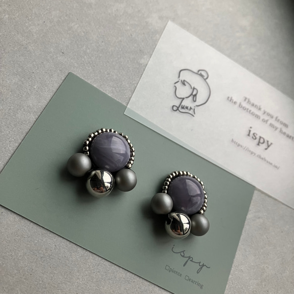 purplecabochon pierce earring 2枚目の画像