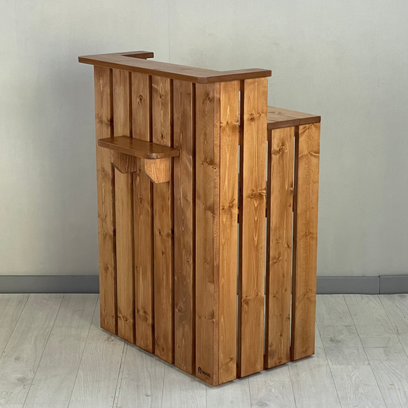 受注製作_BARIKI_レジカウンター 木製カウンター 幅66cm×奥行53cm×高さ95cm_B007B 木製カウンター