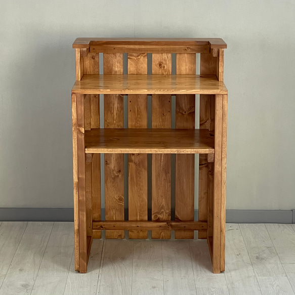 受注製作_BARIKI_レジカウンター 木製カウンター 幅66cm×奥行53cm×高さ95cm_B007B 木製カウンター