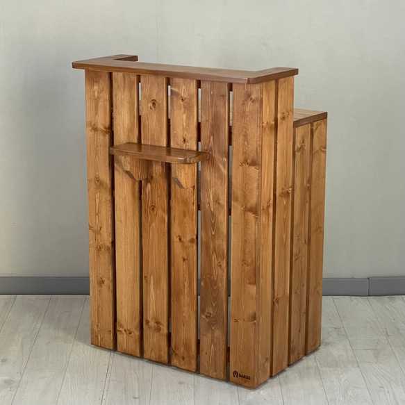 受注製作_BARIKI_レジカウンター 木製カウンター 幅66cm×奥行53cm×高さ95cm_B007B 木製カウンター