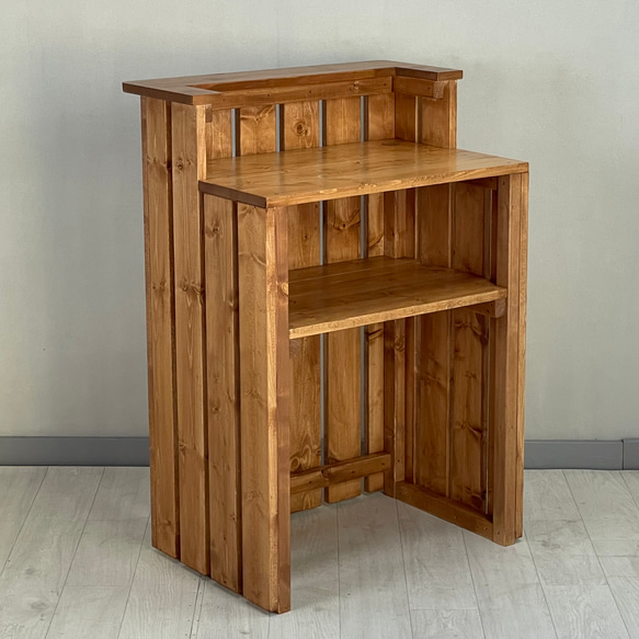 受注製作_BARIKI_レジカウンター 木製カウンター 幅66cm×奥行53cm×高さ95cm_B007B 木製カウンター