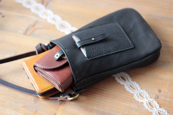 [限量銷售，無再次上架] New Deerskin Smartphone Pouch SS / Black x Black 2 第7張的照片