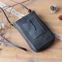 [限量銷售，無再次上架] New Deerskin Smartphone Pouch SS / Black x Black 2 第1張的照片