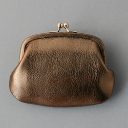 送料無料 小さい財布 ミニマム 革巻き がま口 国産 箔レザー 財布 本革 11枚目の画像