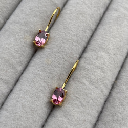 Classy  pink Amethyst 14kgf イヤリング・ノンホールピアス