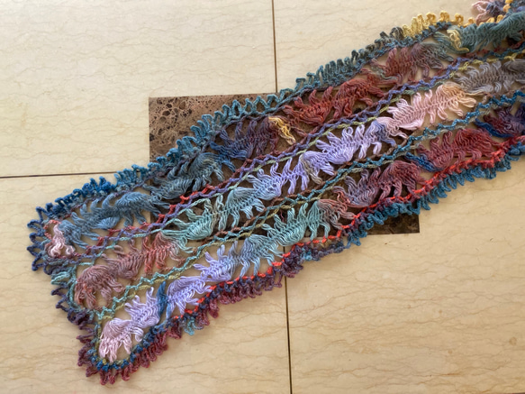 マフラー　イタリア製毛糸使用  軽い　柔らかい　一点物 4枚目の画像