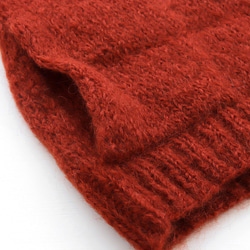 【限定１】ふんわりモヘア 手編み ジャケット ニットカーディガン （テラコッタ） 12枚目の画像