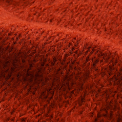 ふんわり軽いリアルモヘア 手編みジャケット 襟付きニットカーディガン （テラコッタ）npcl04 9枚目の画像